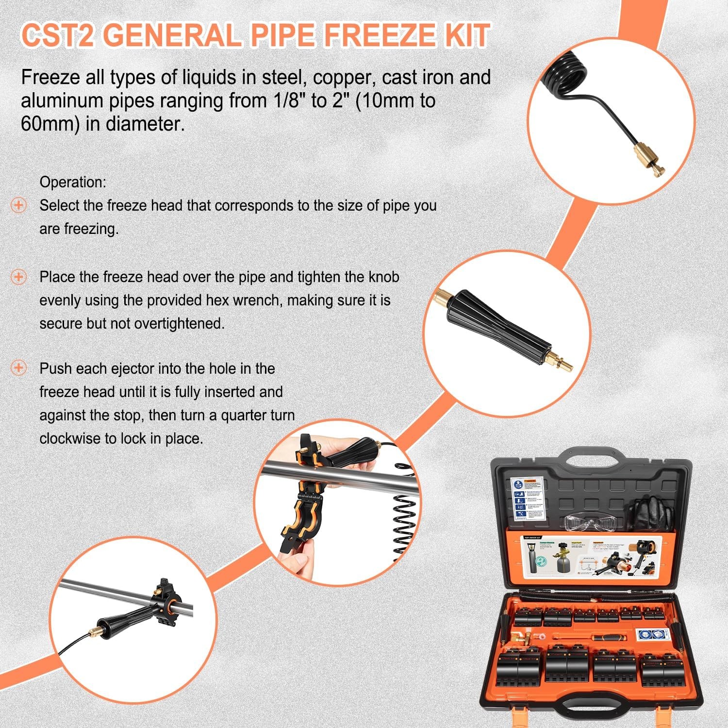 CST2 General Pipe Cleaners Cold-Shot Pipe Freeze Kit Tube Wire Plumbing Freezing