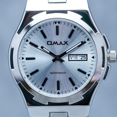 OMAX General Edelstahl Datum 42mm Quarz Neu Herrenuhr