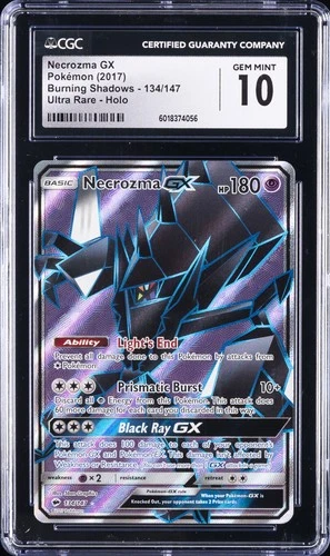 2017 POKEMON ENGLISH BURNING SHADOWS #134/147 NECROZMA GX CGC 10 GEM MINT