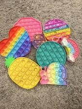 Gently played Lot of 8 Pop It Fidget Sensory Toys Assorted Colors Stress Relief