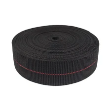 BambooMN Two-Inch Latex Elasbelt Webbing for Chair Repair - 40' Roll Black