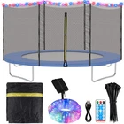 Aodaer 14ft Trampoline Safety Enclosure Net with Solar Rope Lights