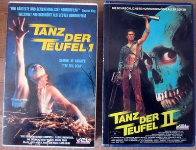 TANZ DER TEUFEL 1 &2 VHS VCL VIDEO KASSETTEN EVIL DEAD Prägecover Großbox
