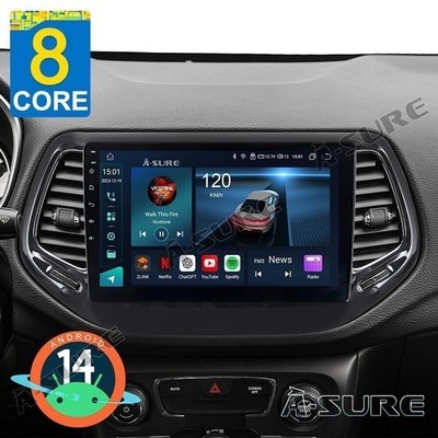 Android 14 4G+32G Autoradio CarPlay GPS NAV DSP WIFI Für Jeep Compass 2017-2020