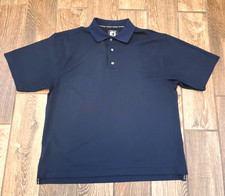 Footjoy FJ Prodry Pique Short Sleeve Golf Polo Shirt Navy Blue Polyester XL
