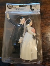 Vintage Wilton Reluctant Groom Bride and Groom Wedding Cake Topper Funny