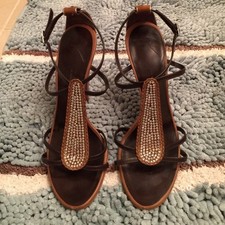Giuseppe Zanotti Crystal Strappy Heels US W size 8