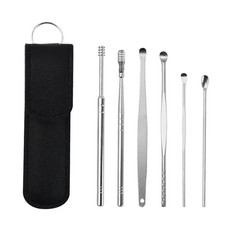 6PCS Ear Pick Cleaning Set Spiral Tool Spoon Ear Wax Remover Cleaner Curette Kit