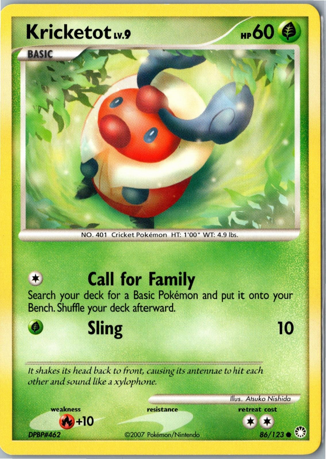 Pokemon Card - Kricketot - Mysterious Treasures - 86/123 - Common - MP