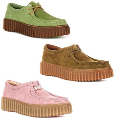 Clarks Torhill Bee gerippte Laufsohle Sofe Wildleder Damenschuhe in Grün UK 3   8