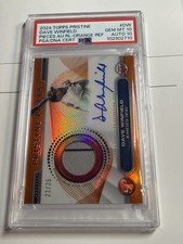 2024 Pristine Dave Winfield Pieces GU Patch On Card Auto Orange Ref /25 PSA 10