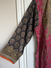 Sana Safinaz Medium Women's Embroidered Kurta Pink Gold Brown Black