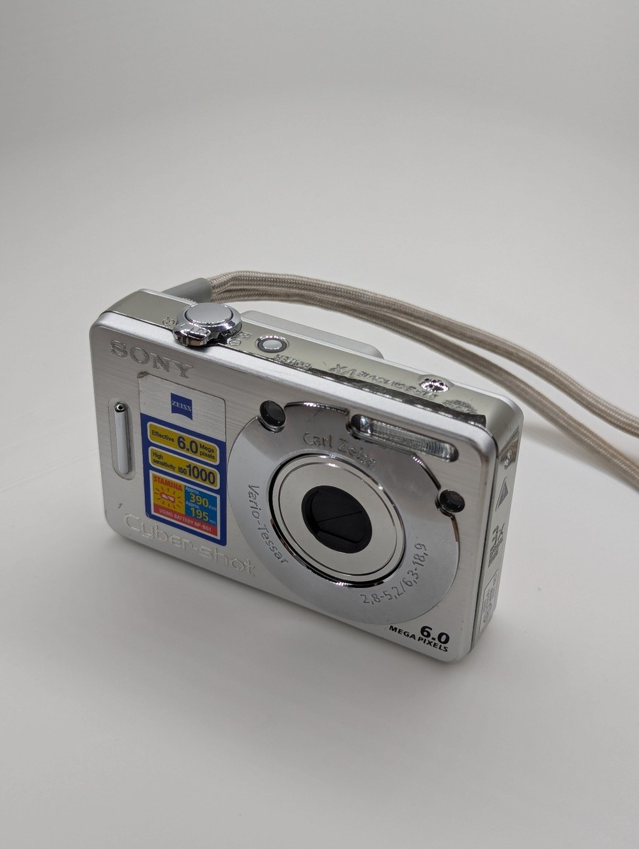 Sony Cyber-shot DSC-W55 7.2MP Digital Camera 3x Zoom Silver Tested