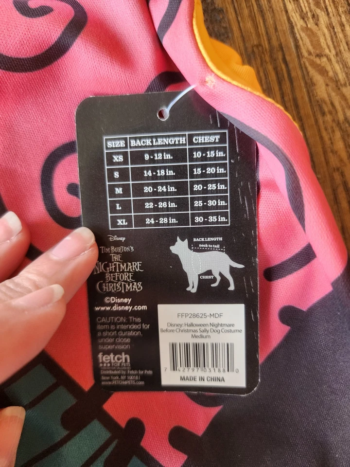 Disney: Nightmare Before Christmas SALLY Costume Pajama PJ, Medium NEW!! - Image 3 of 4