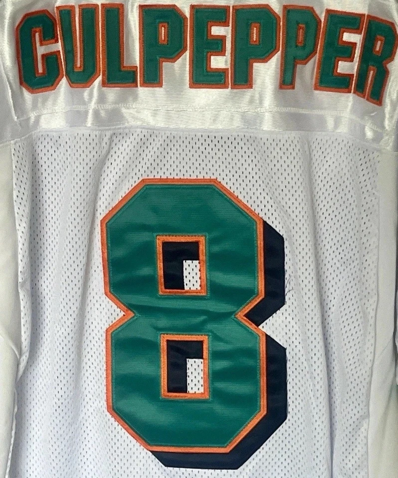 Camiseta deportiva de los Miami Dolphins Daunte Culpepper #8 Reebok NFL en el campo talla 54 para hombre Foto 2 de 4
