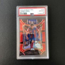 2023-24 Panini Select FIFA Lamine Yamal RC Red Wave 21/149 PSA 10 Barcelona