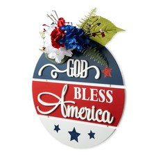 4th of July Welcome Door Sign Independence Day Patriotic Door Hanger Sign Rou...