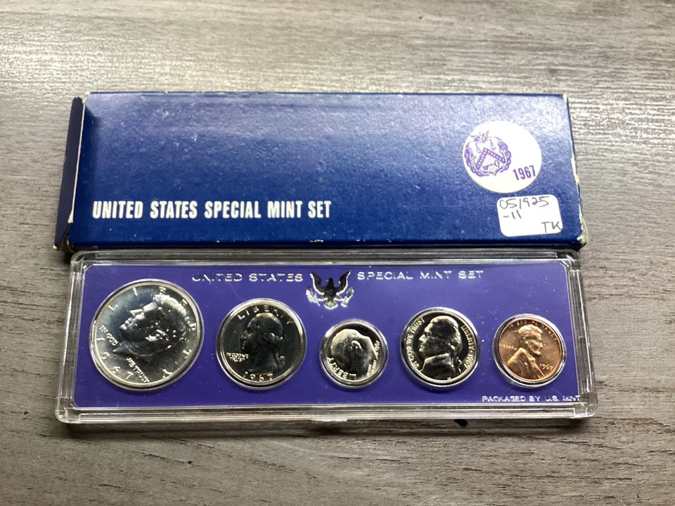 1967 U Special Mint Set SMS 5 Coin Set with OGP & Silver Kennedy 051925 11tk - Image 2 of 4