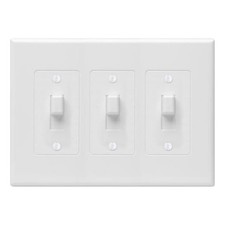 3 Gang Polycarbonate Toggle Switch Plate Cover White Decorator Switch Cover