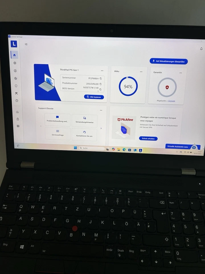 Lenovo ThinkPad P15 G1 · i7-10850H · 64GB · 512GB, Foto 4 von 5