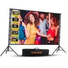 Outdoor Projector Screen with Stand,  200 Inch Portable Projection 200 inch