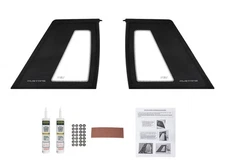 1987-1993 Ford Mustang Coupe Quarter Windows Glass & Moldings LH RH w/ Hardware