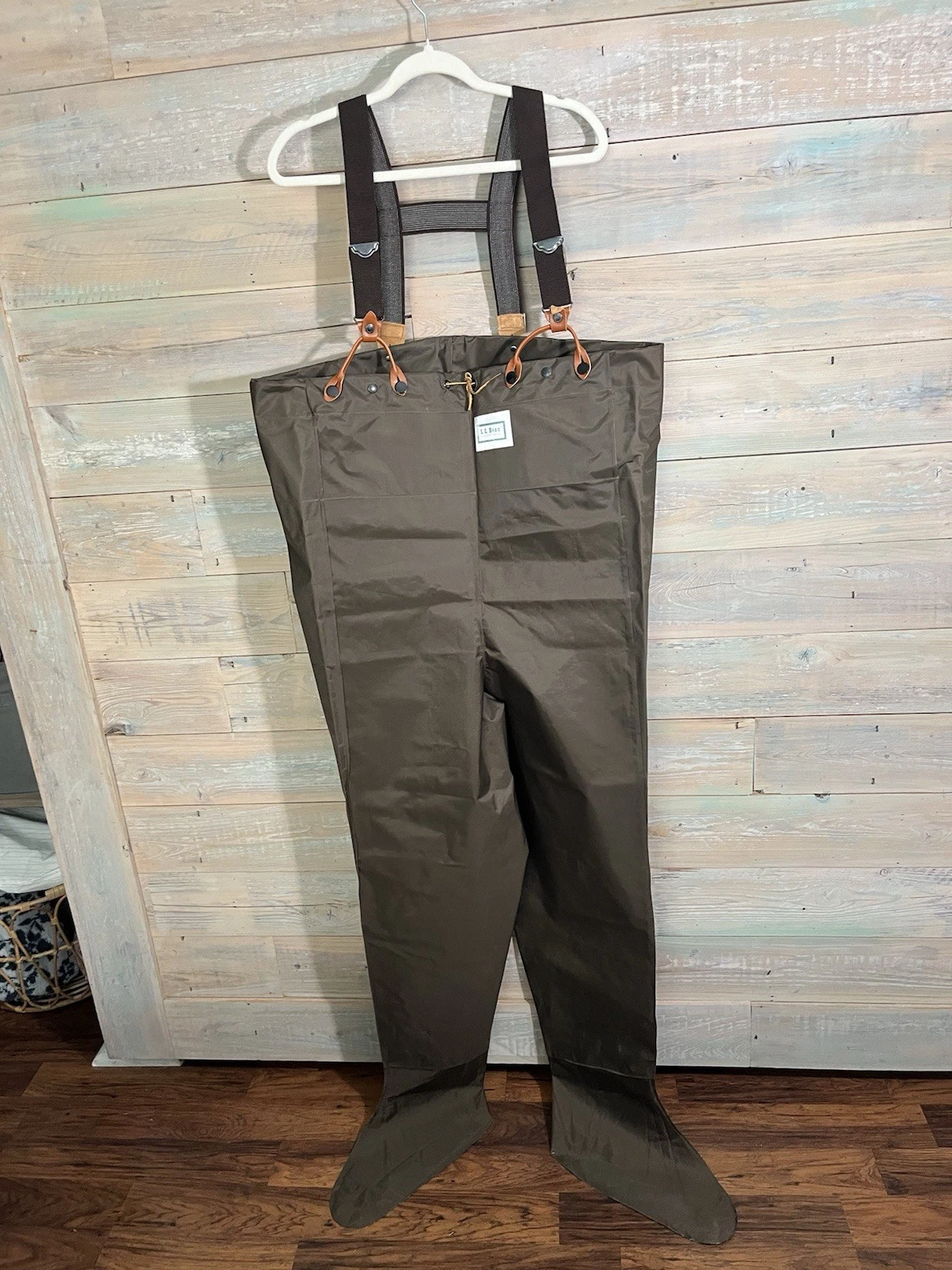 LL BEAN Inflatable Overalls Duck Hunting Fly fishing Wading Bibs pants