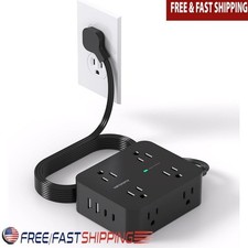 12 in 1 Power Strip W/ 8 AC Outlets 4 USB Ports Surge Protection Multi Safety