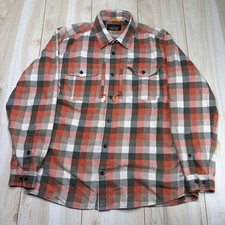 Orvis Trout Bum Flannel Fishing Shirt Button Up Roll Tab Mens Large Checkered
