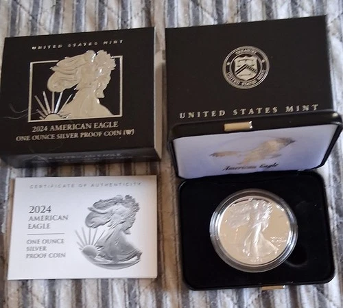 2024-W American Silver Eagle Proof 1 oz .999 Silver w/ Box & COA OGP