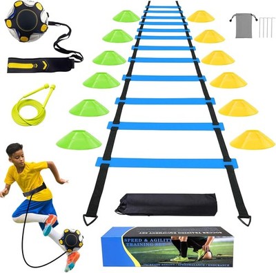 Soccer Agility Training Equipment Set, Soccer Accessories 12 Rung 20Ft Agility L