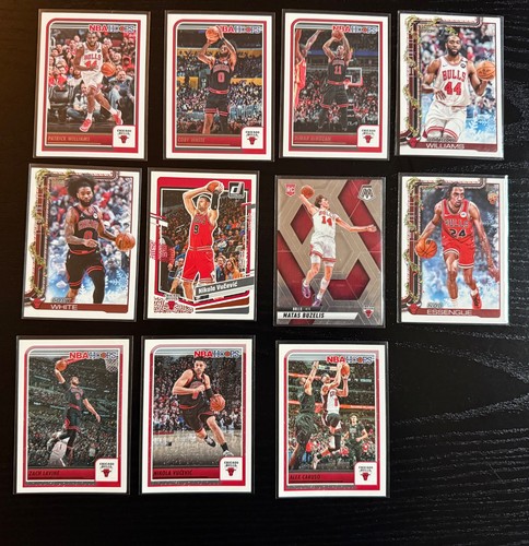 Chicago Bulls 11-Card Lot Matas Buzelis Noa Essengue RC Coby White Topps