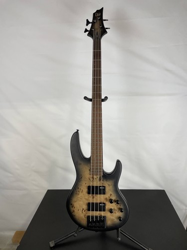 Excellent ESP LTD D-4 4-String Bass Guitar, Roasted Jatoba Fingerboard, Black Na