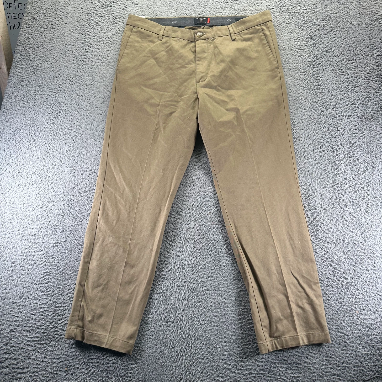 Dockers Pant Mens 37x30 Brown Cotton Khakis Straight Workwear Utility Stretch