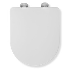 Image of Croydex Eyre Soft Close Toilet Seat D Shape Quick Release Button for Easy Cl...