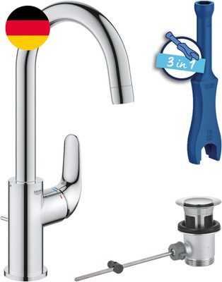 GROHE Swift, Waschtischarmatur Hoch, Wassersparend (Wasserhahn Für Das Bad, Bada