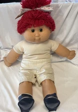 Vtg 1980's My Dream Baby B.B. Doll, Made in Spain Red Yarn Hair Sleep Eyes 19"
