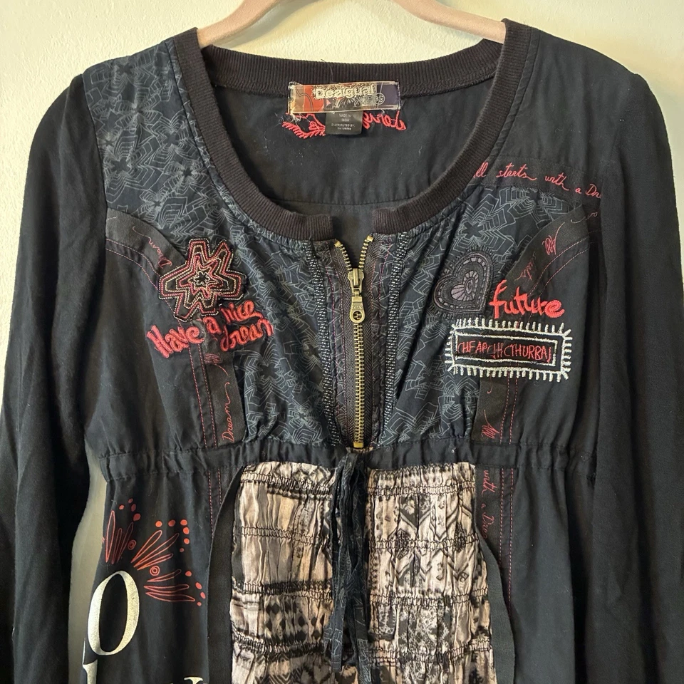 Vestido Desigual Para Mujer Manga Larga Love Dream S/M 38 con Bolsillos Punk Gótico Foto 3 de 4