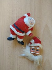 Vintage Father Christmas Santa Plastic Kitsch Tree Ornament X2