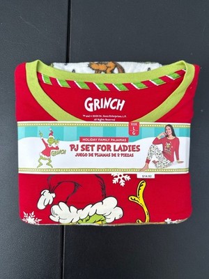 Dr. Seuss The Grinch Ladies 2-Piece Holiday Pajama Set Size Large