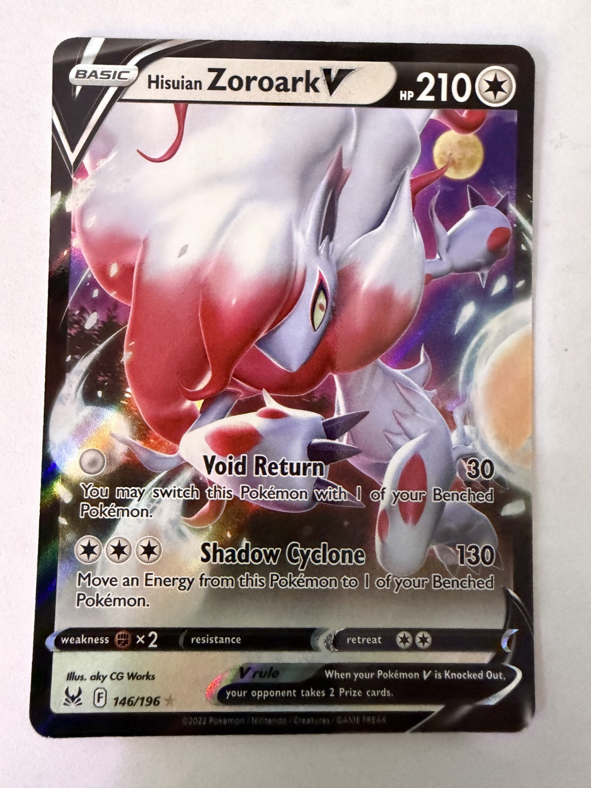 Pokemon - Hisuian Zoroark V - Holo V - Regular - 146/196 - NM