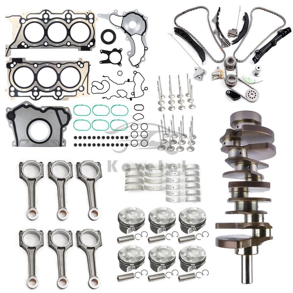 3.0T Engine Crankshaft Rods Pistons Gasket Bearing Valve Timing Kit For Maserati