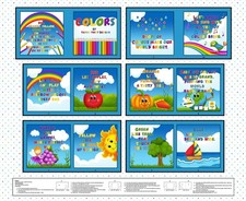Blank Quilting - Story Time - 36" Colors Fabric Book Panel - Blue