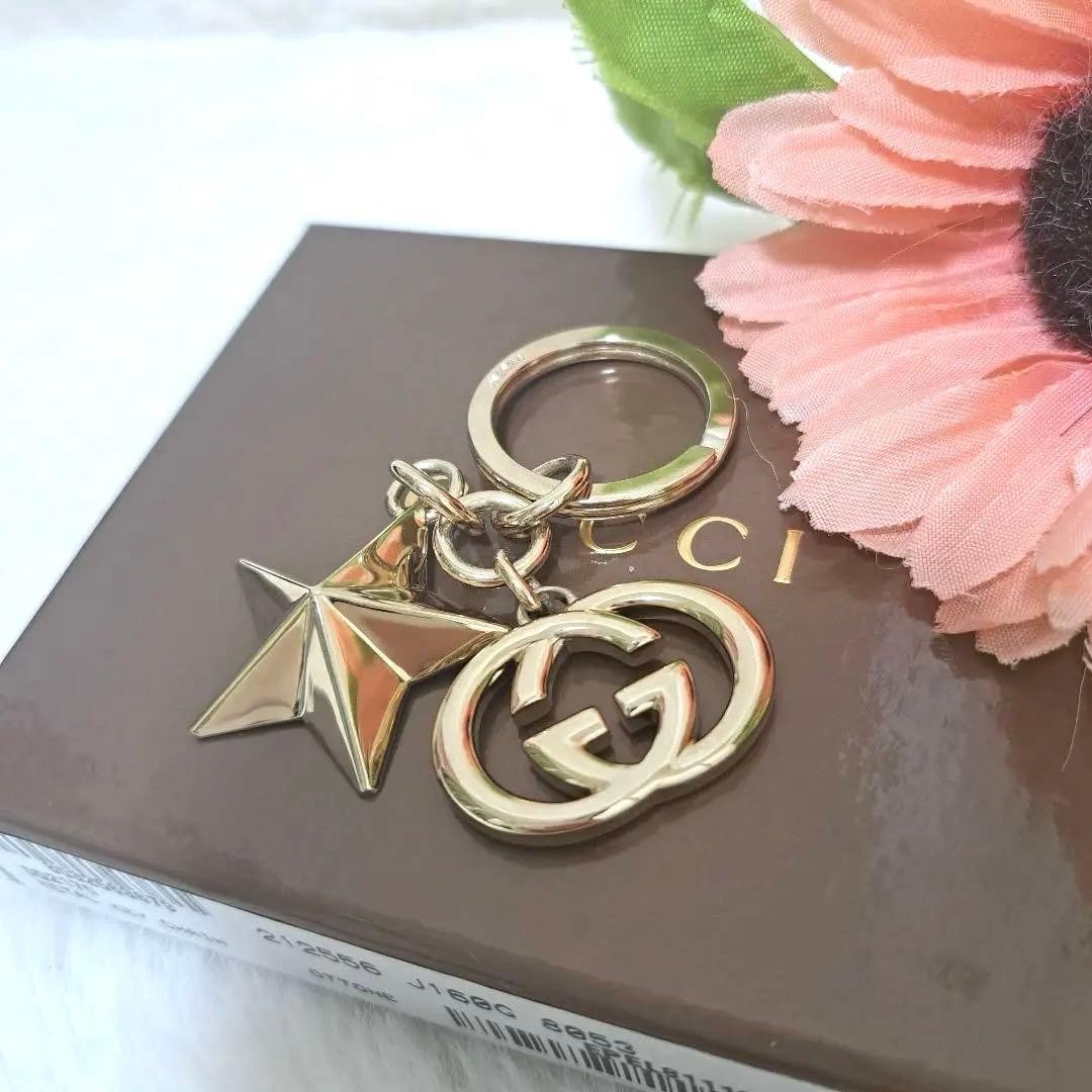 rare Gucci key chain ring interlocking metal fitt… - image 1