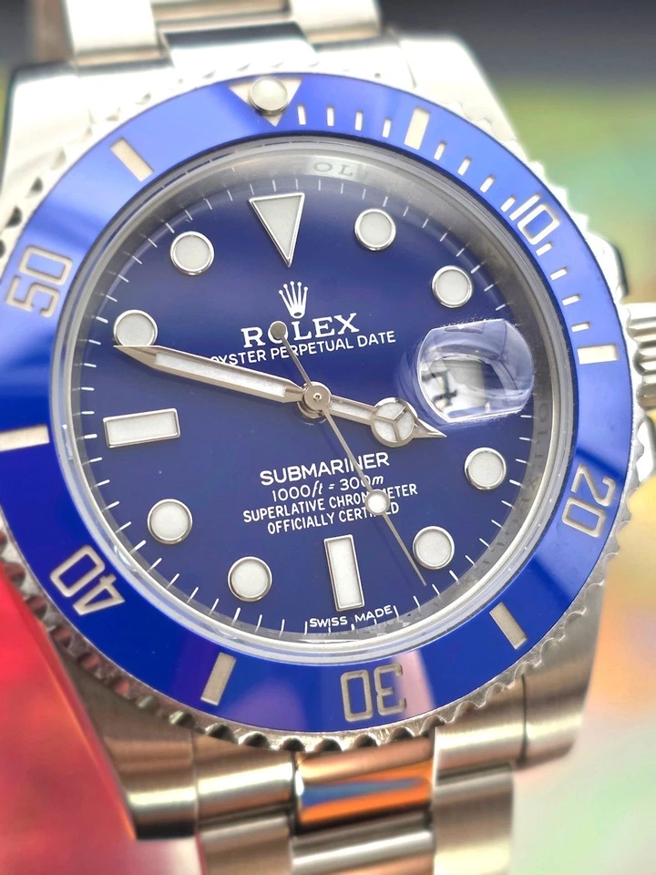 Rolex Submariner 40 mm 116610-Blue Pitufo Bisel y esfera 116619LB Inserto de cerámica Como nuevo Foto 4 de 4
