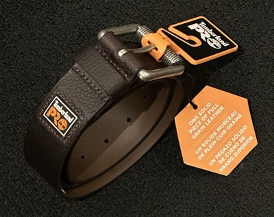$125 NEW MENS 38-40 TIMBERLAND PRO JEANS BELT BROWN PEBBLE GRAIN 1 PIECE LEATHER