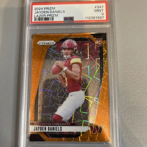 2024 Panini Prizm Rookies Jayden Daniels #347 Lazer Prizm (RC) PSA 9 Commanders