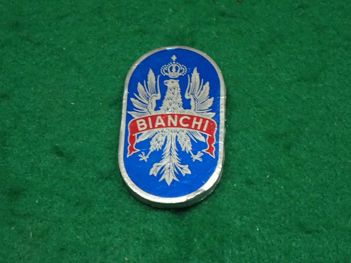 Emblème Cadre Vélo Bianchi – Vintage, Bleu Métallisé, Fabrication Italienne