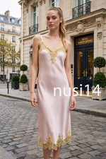 ZARA NEW WOMAN SATIN MIDI LACE DRESS PINK XS-XL 5344/701/902