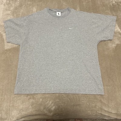 Nike Solo Swoosh NRG Heavy Cotton T-shirt Gray Retro Crew Top Mens XL